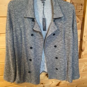 Gray and white marbled blazer